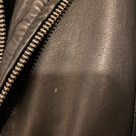 Allsaints XS vintage Conroy jacket matte finish silver zipper and middle zip